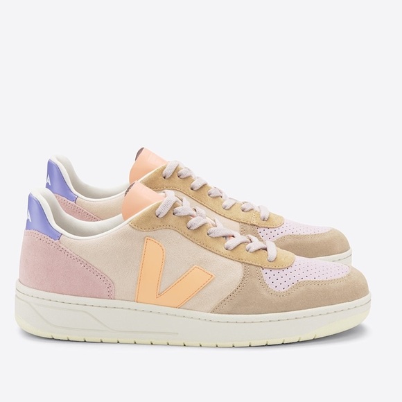 Veja Shoes - Veja V-10 Suede Multicolor Peach Sneakers Size 5